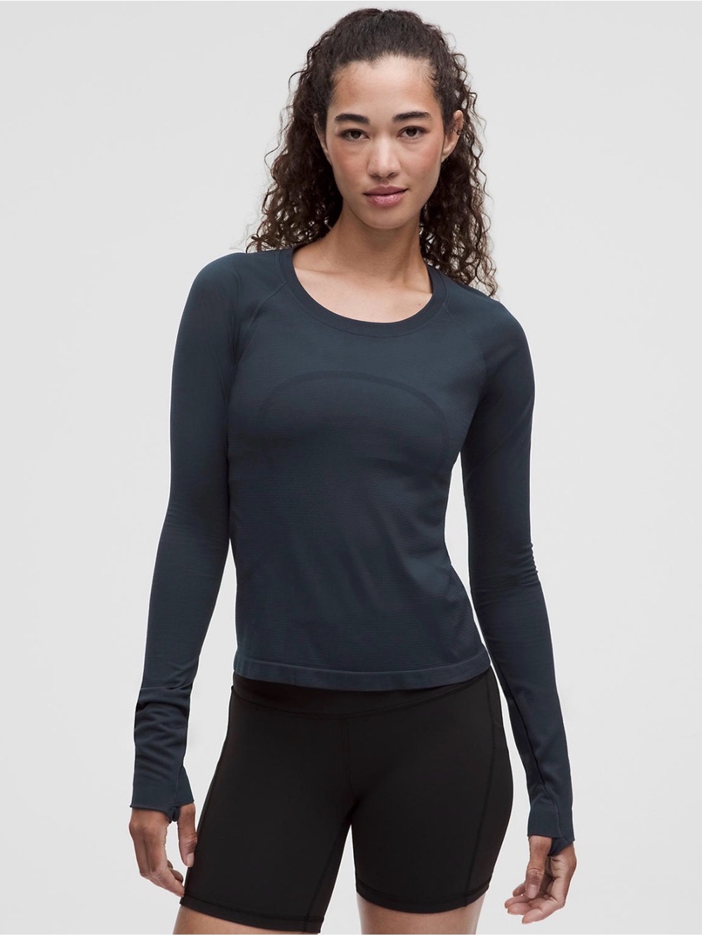 Lululemon Navy Long Sleeve Swiftly